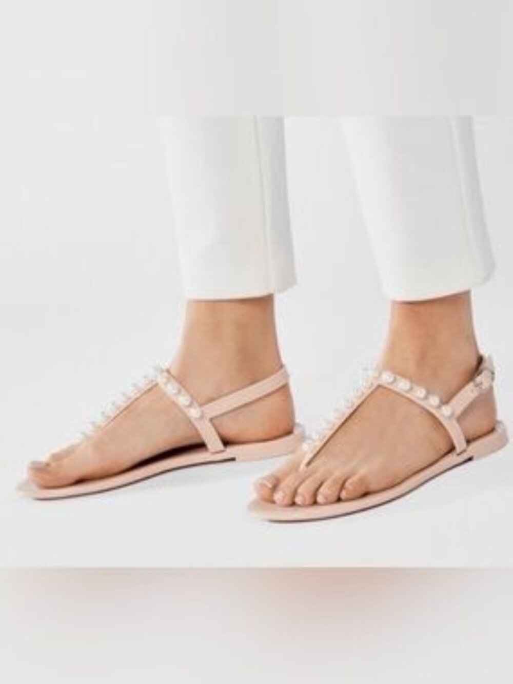 Stuart WeitzmanGoldie Pearly Stud Jelly Sandals Sz 7
